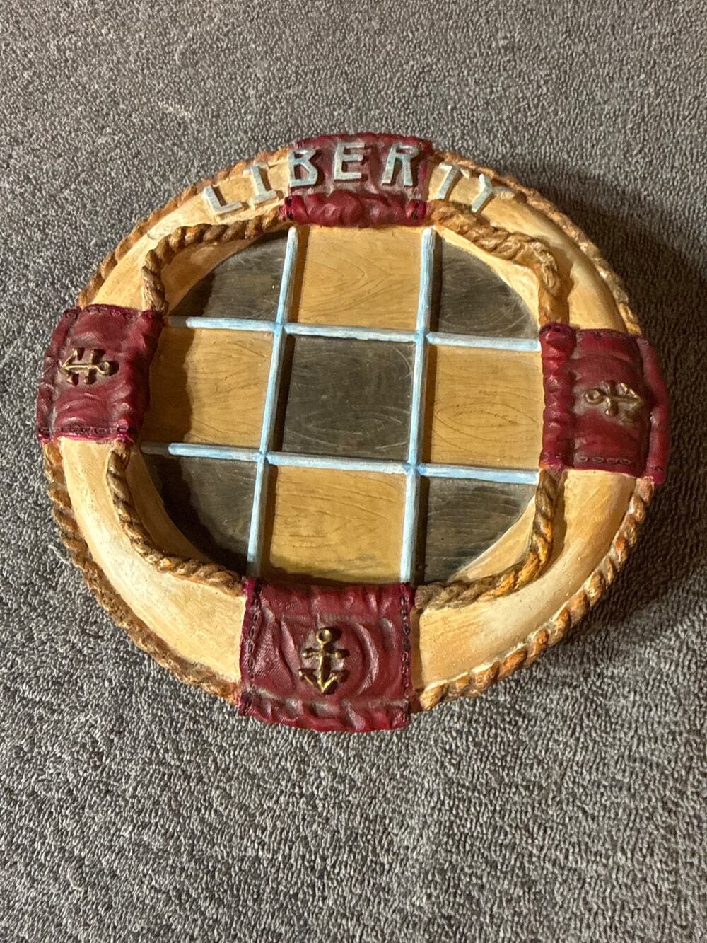Unique Nautical Jim Buoy Wood & Ceramic Tic Tac Toe Game